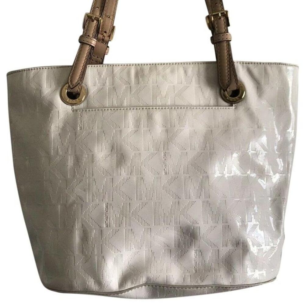 MICHAEL KORS White Patent Leather Tote Bag